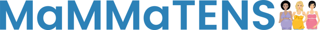 MaMMaTENS logo met verwijzing naar TENS-apparaten voor rugpijn tijdens de zwangerschap